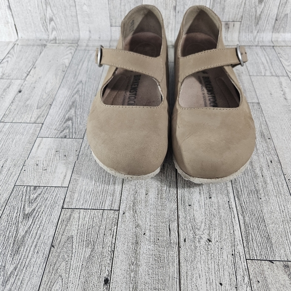 Birkenstock TRACY Mary Jane Shoes Womens 9 EU 40 Nubuck Leather Tan Beige Buckle - Picture 10 of 16